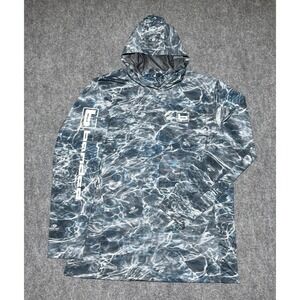 Banded Fishing Hoodie Mossy Oak Elements Aqua 2XL Blue Camo Neck Cover/Face Mask
